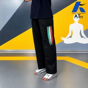 شلوار تک تکواندو مشکی پرچمی آدیداس